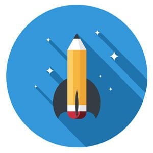 Rocket pencil icon representing career as an OST BD, capture, and proposal consultant